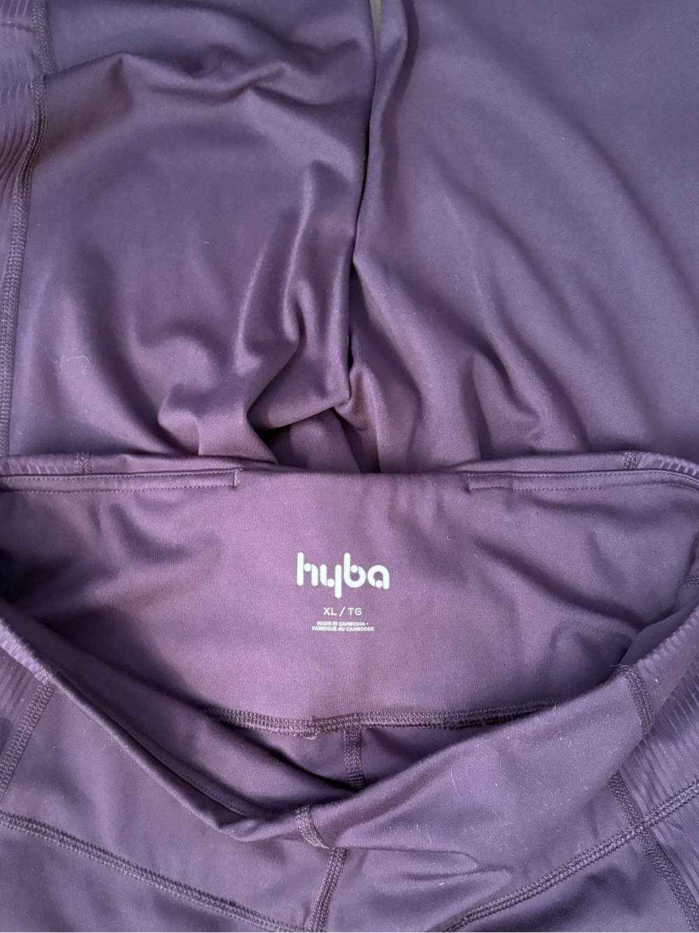 Hyba High Rise Athletic Leggings XL Purple Performance Workout Tights - Picture 5 of 5